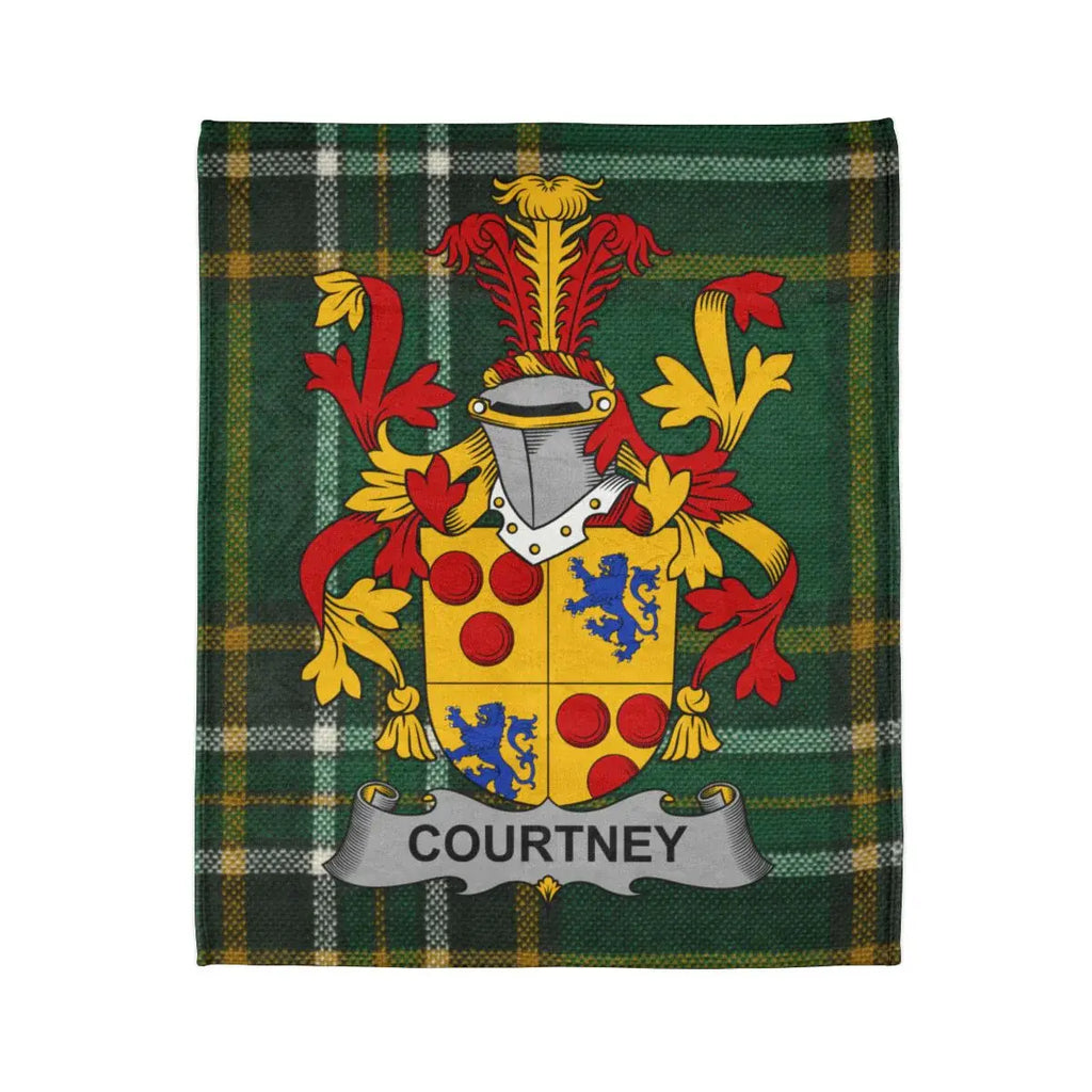 Courtney Family Crest Tartan Design Blanket