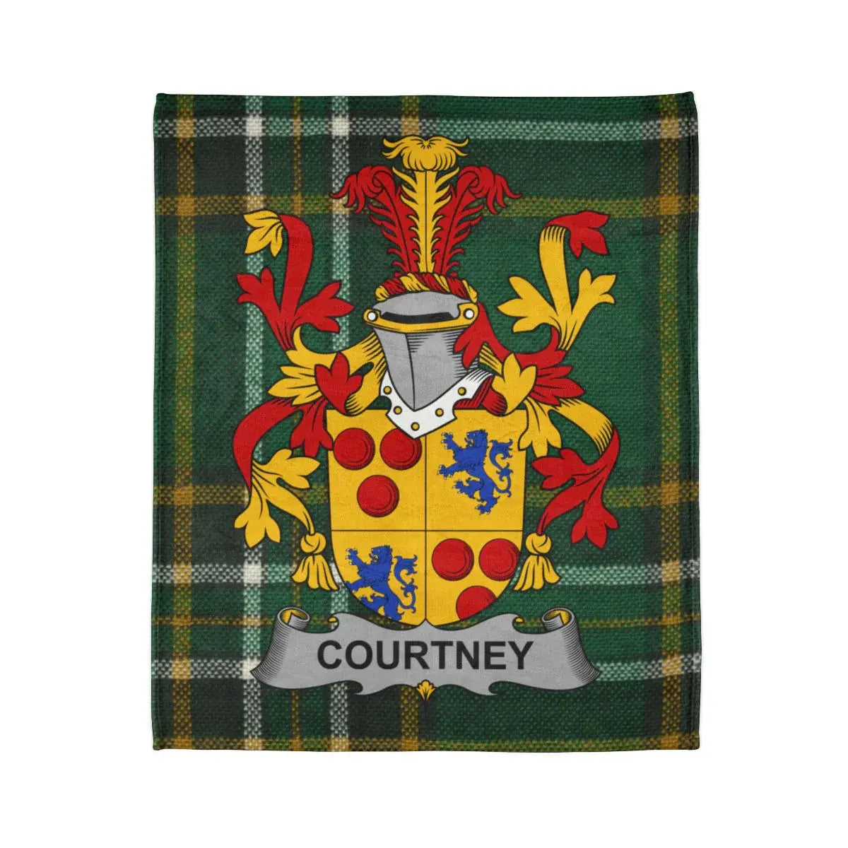 Courtney Family Crest Tartan Design Blanket
