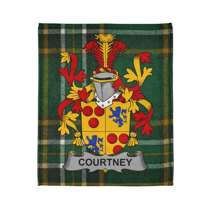 Courtney Family Crest Tartan Design Blanket