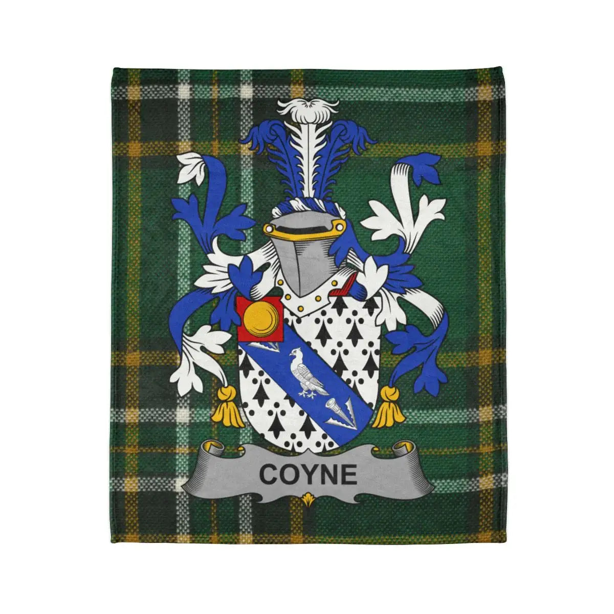 Coyne Family Heritage Crest Plaid Pattern Blanket
