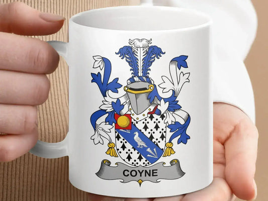 Coyne Surname Irish Family Crest Mug - Celtic Ancestry Gifts