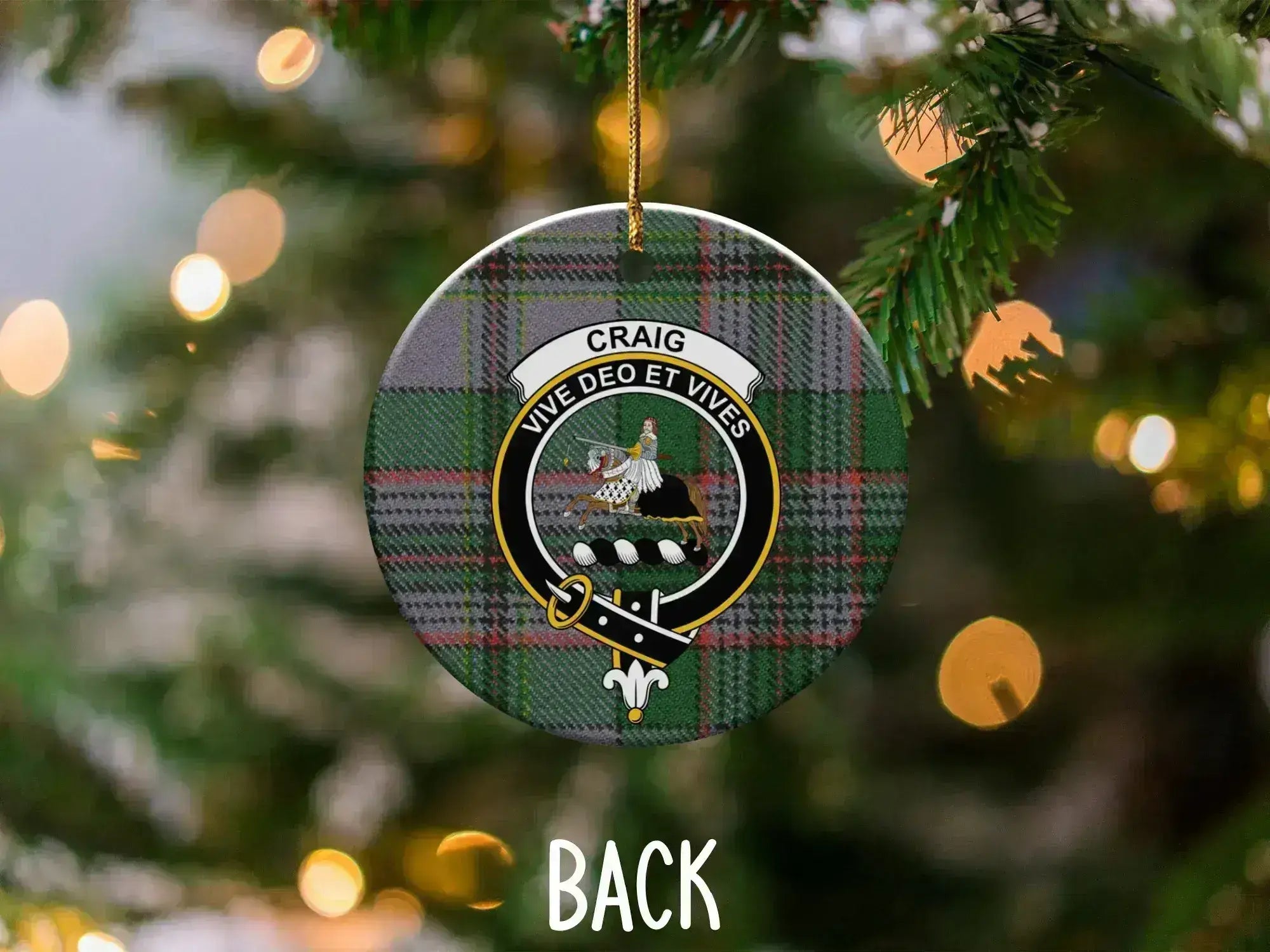Vive Deo Et Vives Craig Tartan Christmas Ornament product