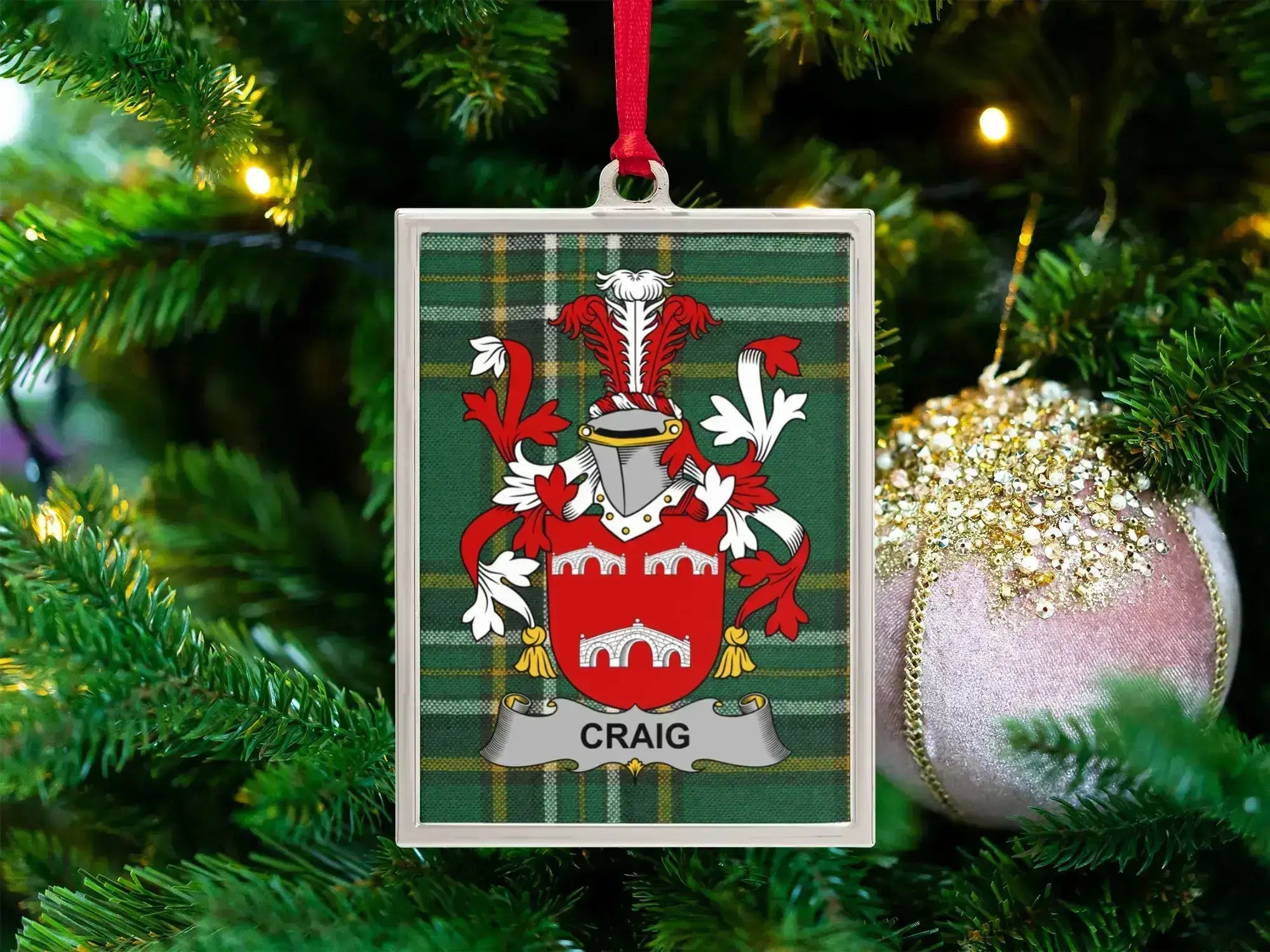 Personalized Family Crest Christmas Ornament product