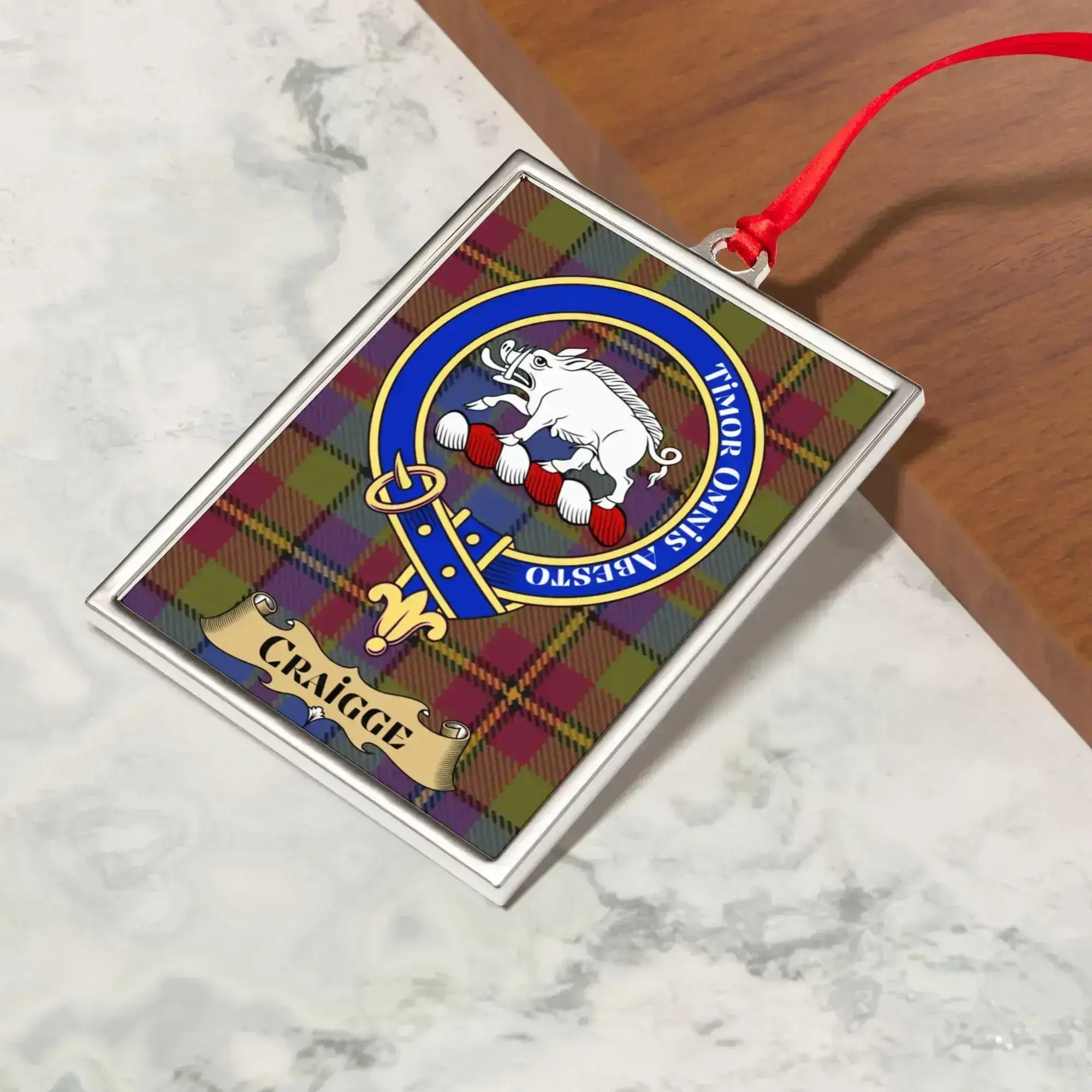 Personalized Clan Craigie Plaid Crest Rectangle product type