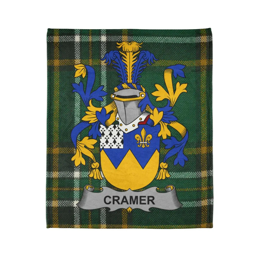 Cramer Family Crest Plaid Tartan Shield Blanket
