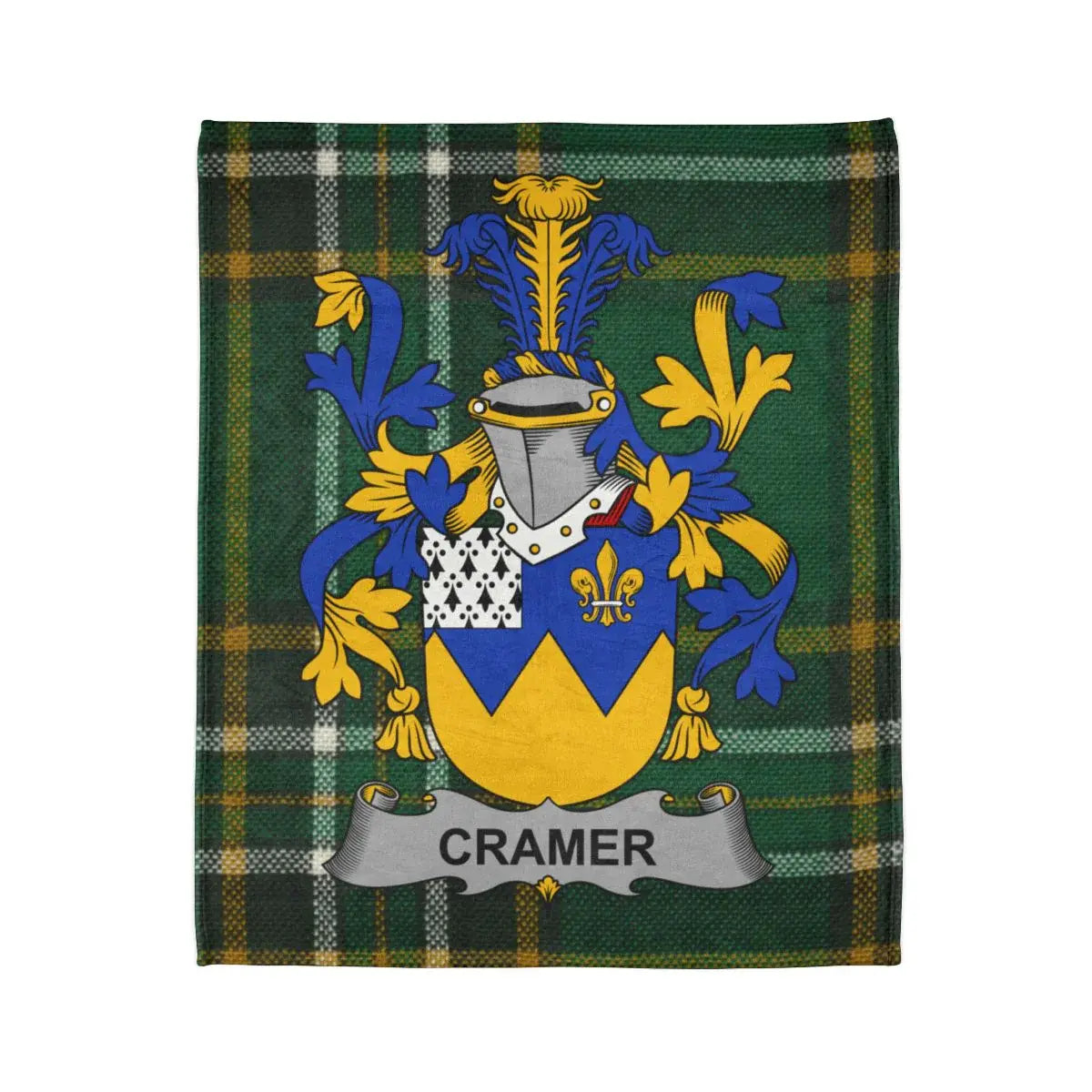 Cramer Family Crest Plaid Tartan Shield Blanket