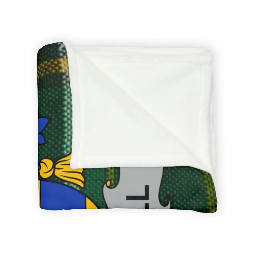 Colorful Crest Design Warm Cozy Fleece Blanket