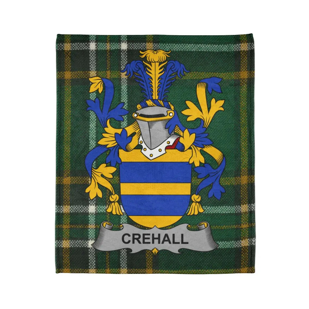 Crehall Family Crest Tartan Personalized Throw Blanket