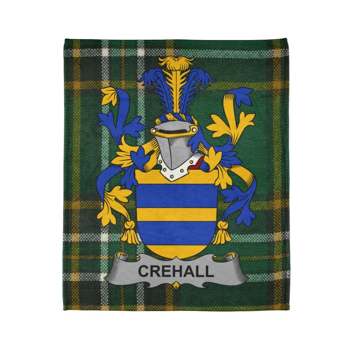 Crehall Family Crest Tartan Personalized Throw Blanket