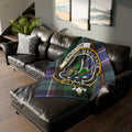 Clan Crichton tartan throw blanket — 50x60 printed polyester, crest and motto on front