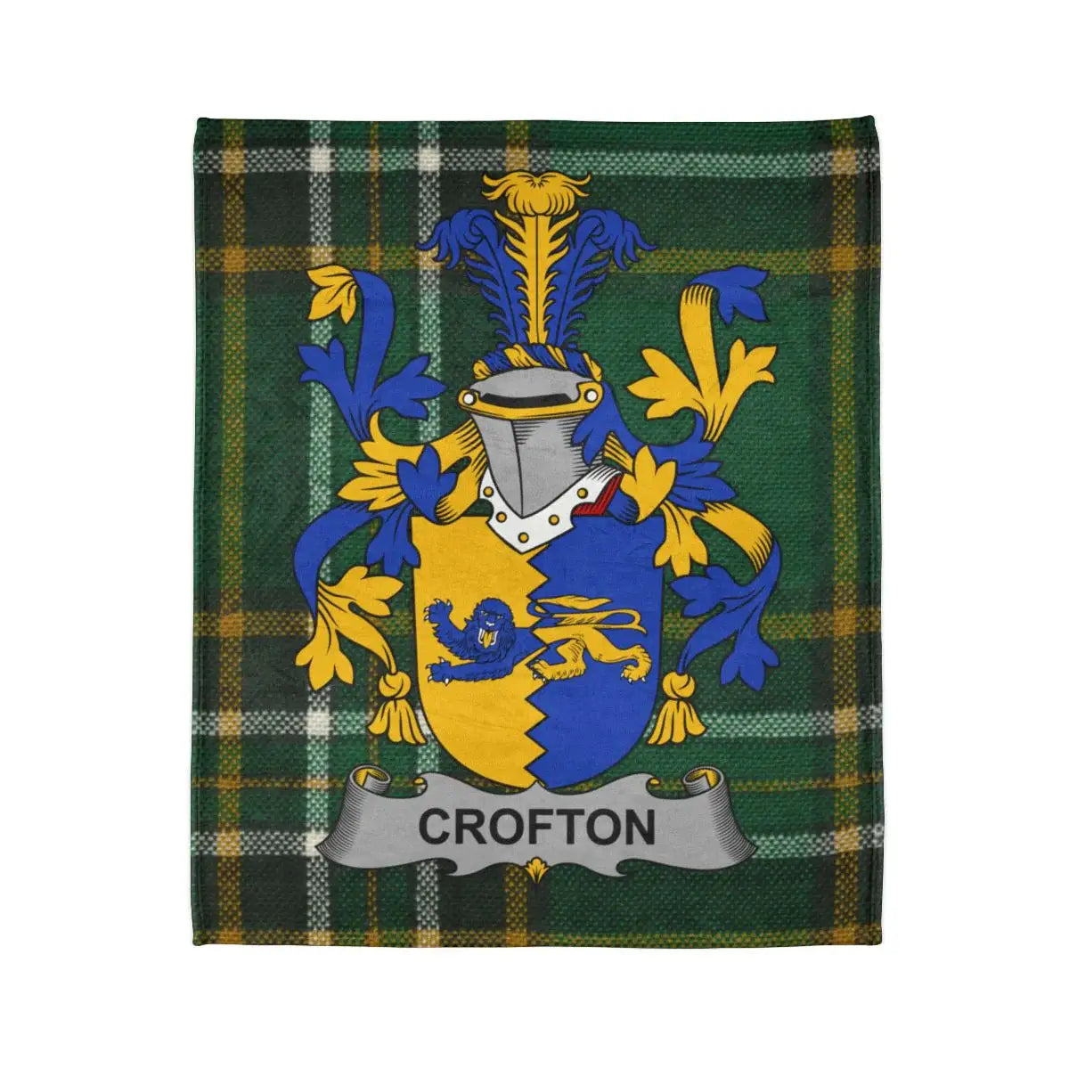 Crofton Crest Plaid Design Family Heritage Blanket