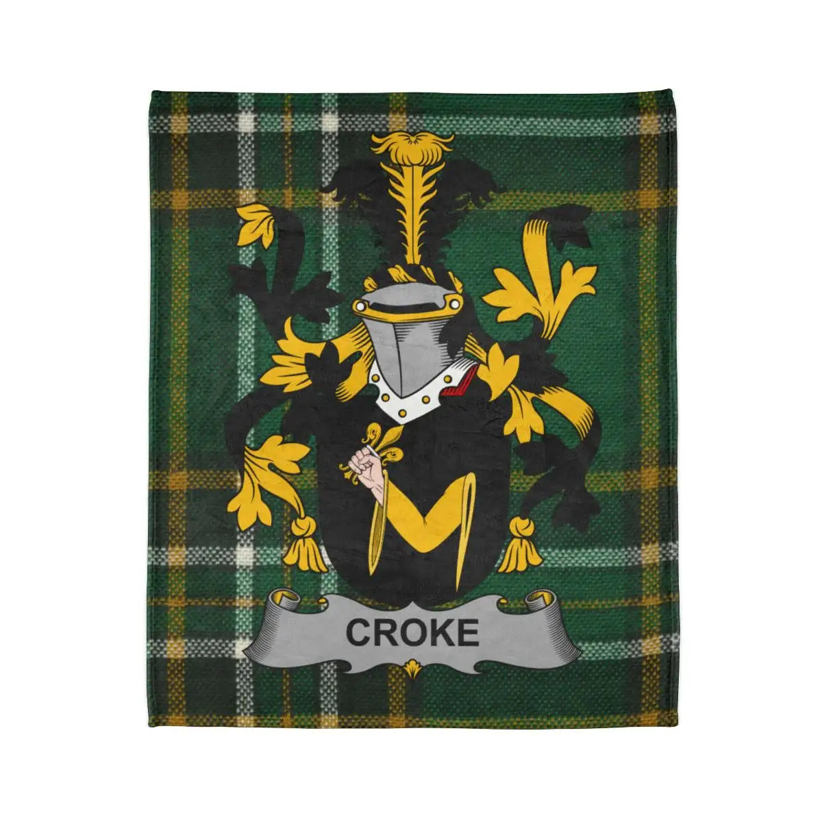 Croke Coat of Arms Plaid Design Blanket