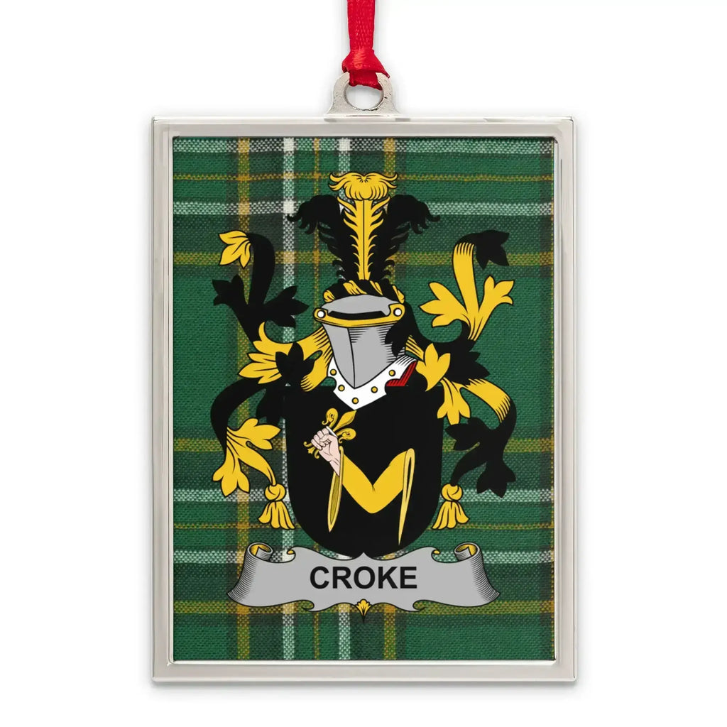 Croke Family Crest Plaid Decorative Ornament product