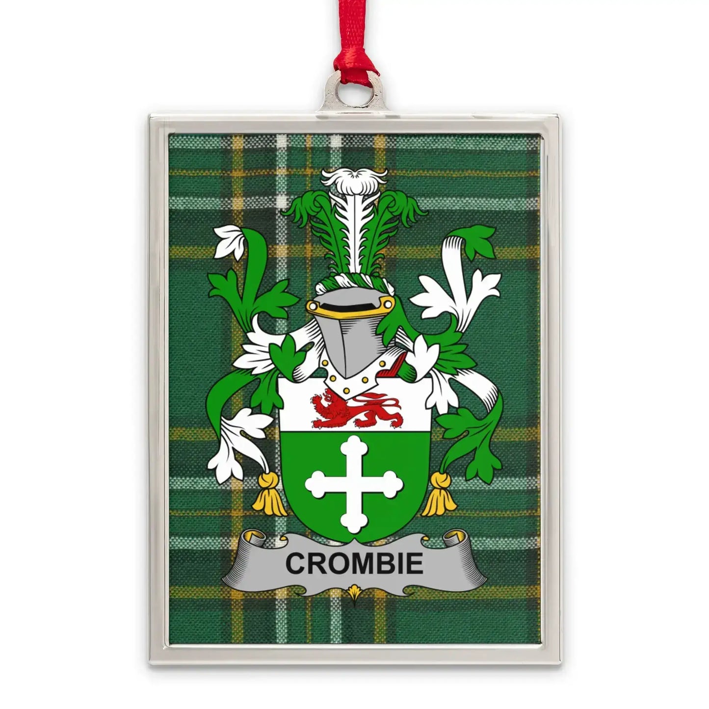 Personalized Crombie Tartan Family Crest Ornament