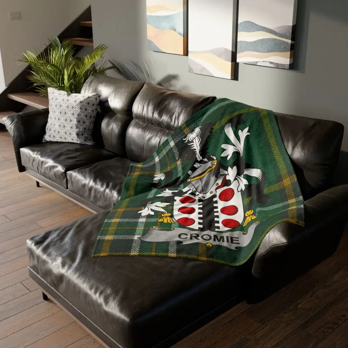 Cromie Plaid Coat of Arms Throw Blanket product