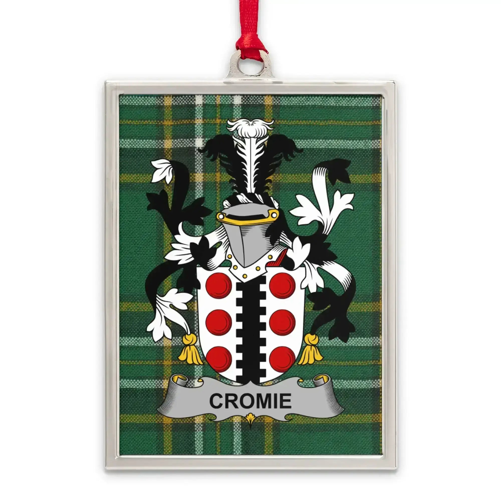 Cromie Family Crest Plaid Background Hanging Ornament product