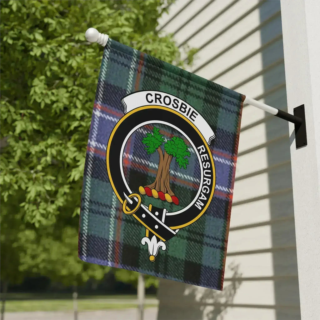 Crosbie Resurgam Family Crest Plaid Flag