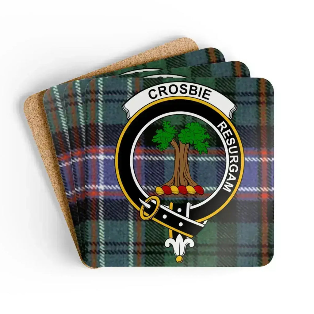 Crosbie Resurgam Crest Tartan Pattern Coaster product