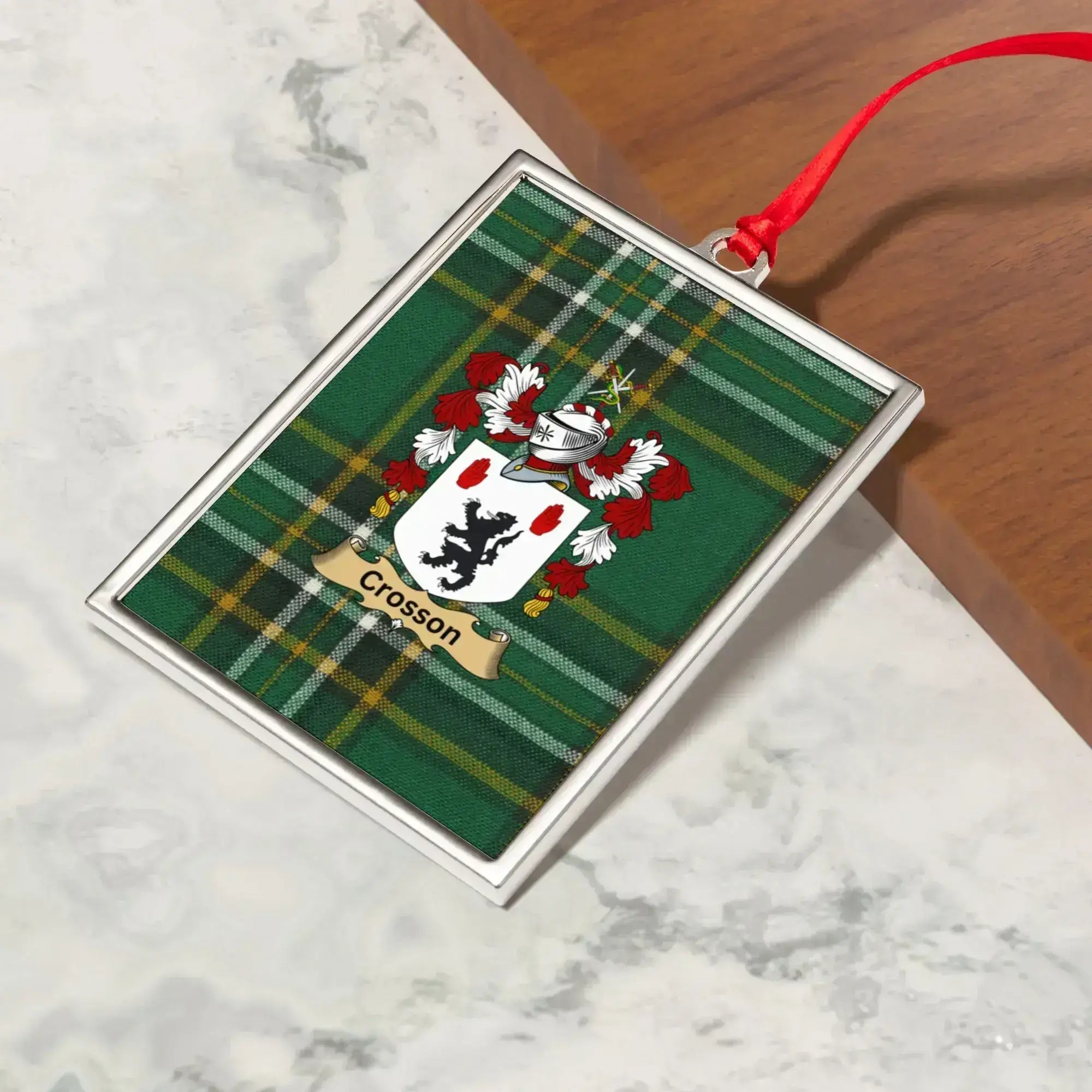 Family Crest Plaid Design Personalized Ornament product type