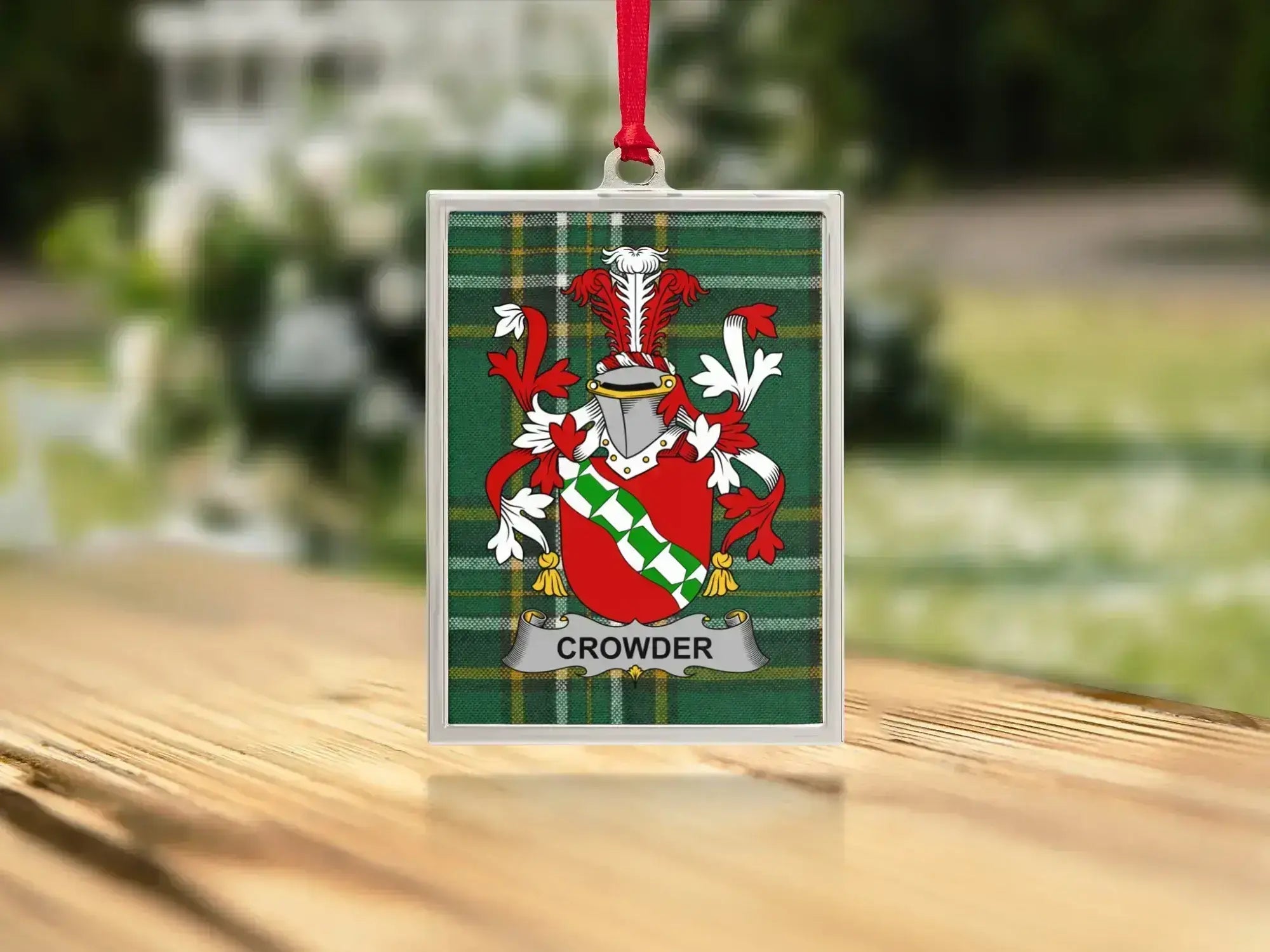 Elegant Plaid Family Crest Ornament Decorative Product