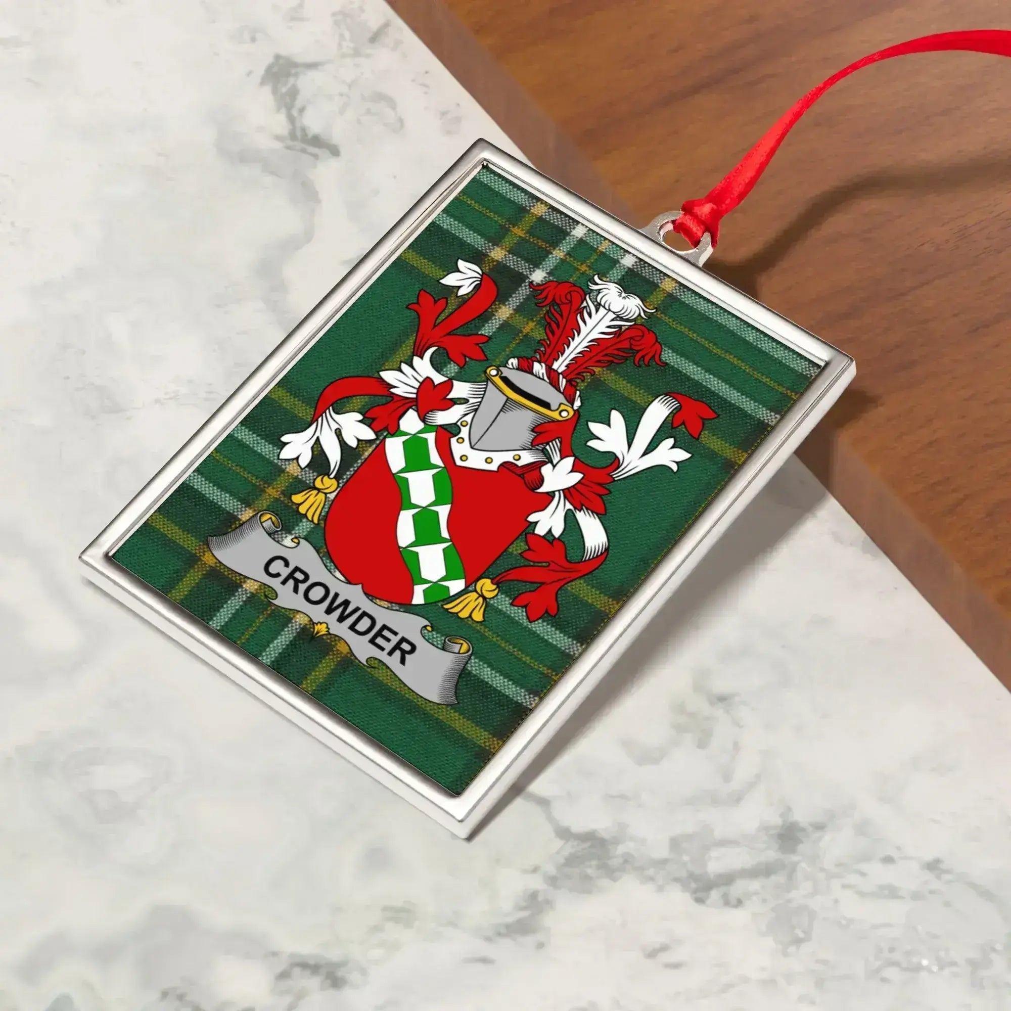 Family Crest Green Plaid Personalized Ornament product