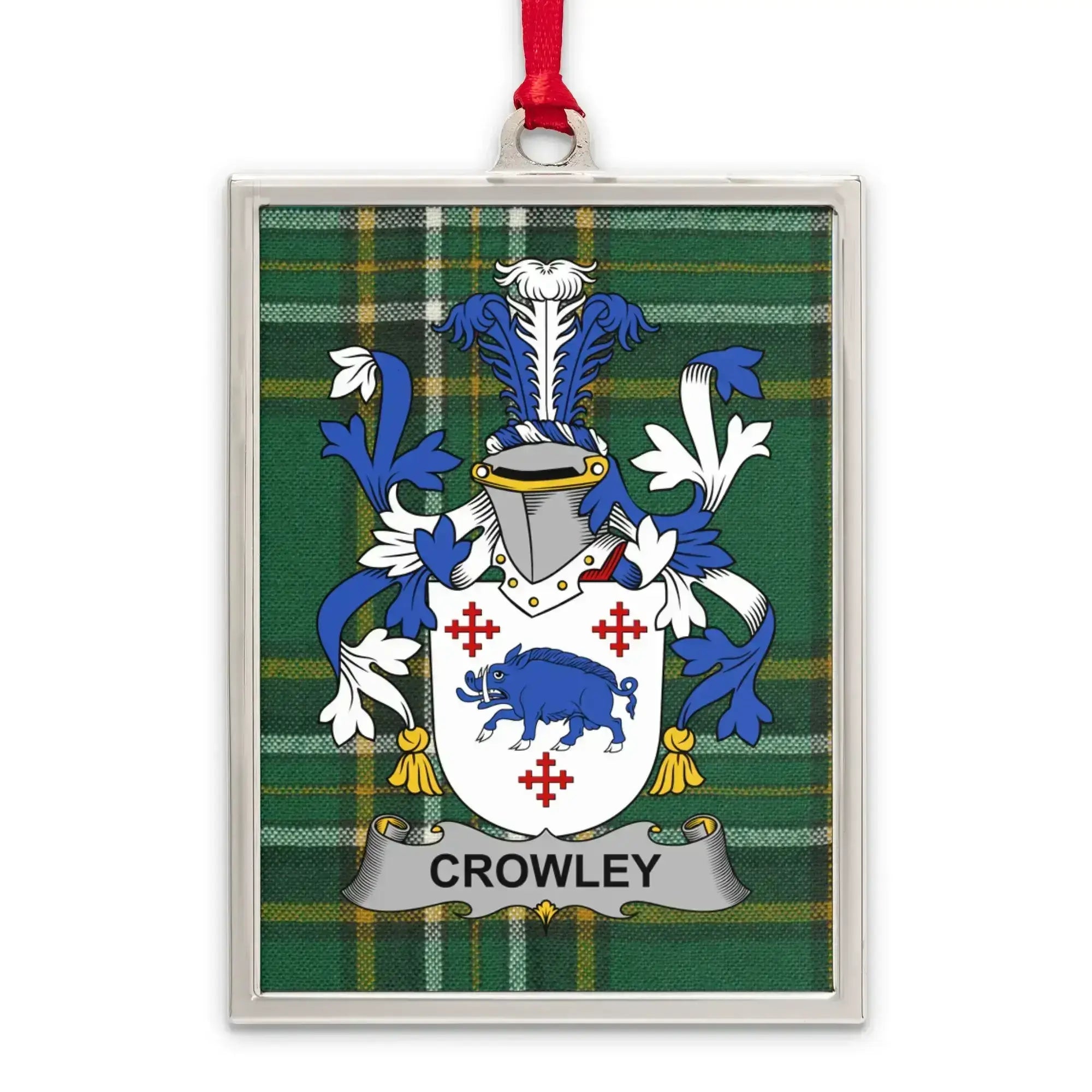 Crowley Family Crest Green Tartan Decoration product type