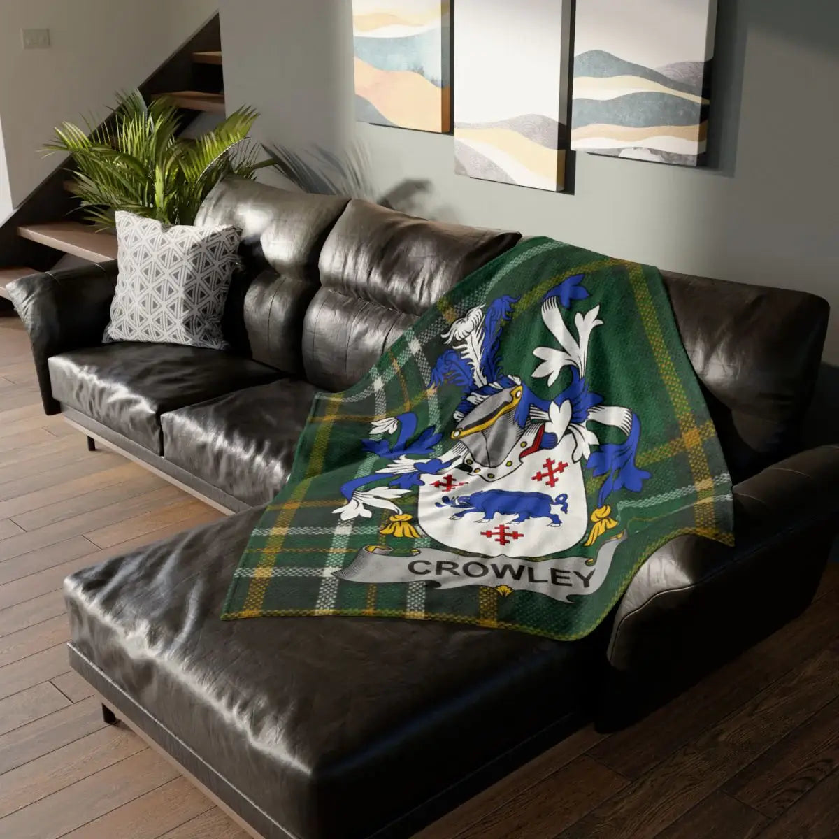 Crowley Family Crest Blanket Personalized Home Decor