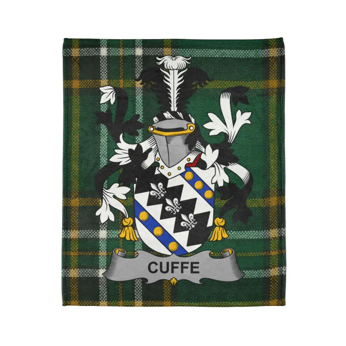 Cuffe Family Crest and Tartan Design Blanket