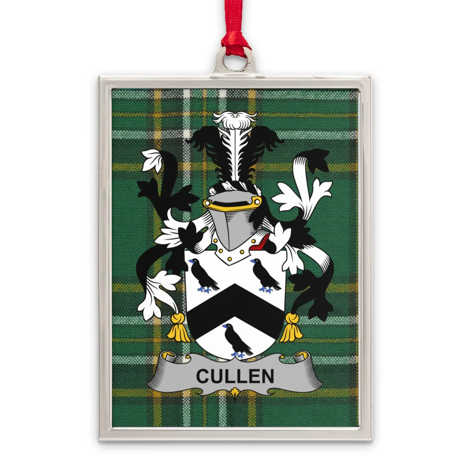 Cullen Family Crest Green Tartan Plaid Ornament product