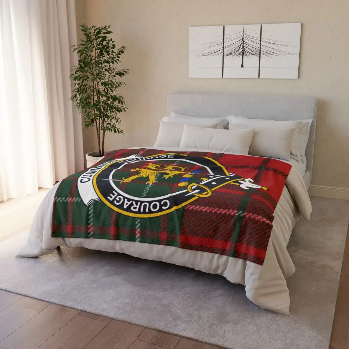 Cozy Clan Crest Courage Comfort Blanket for Home Decor