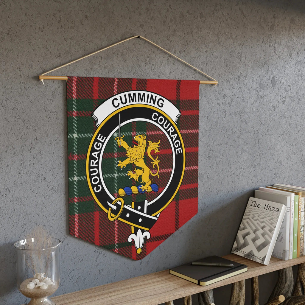 Cumming Courage Family Crest Tartan Banner product type