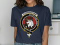 Cunningham Over Fork Over t-shirt in navy — clan crest on chest, unisex cotton fit