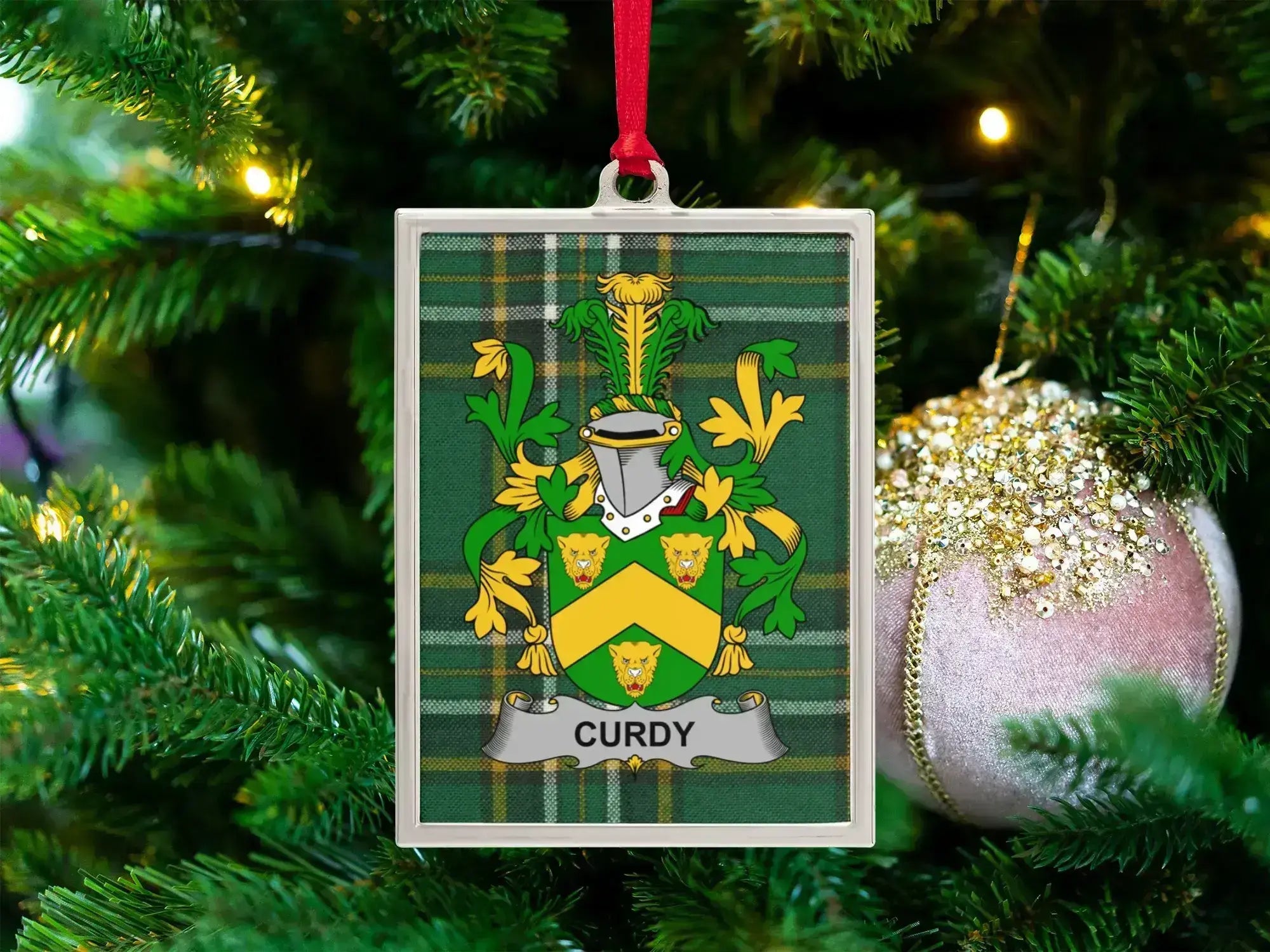 Personalized Curdy Tartan Crest Ornament product type