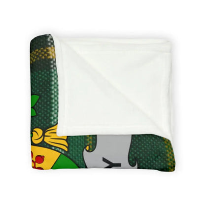 Customizable Green and Yellow Crest Design Blanket
