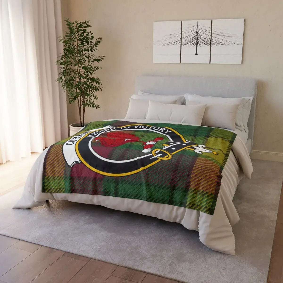 Celtic Spirit to Victory Plaid Printed Blanket