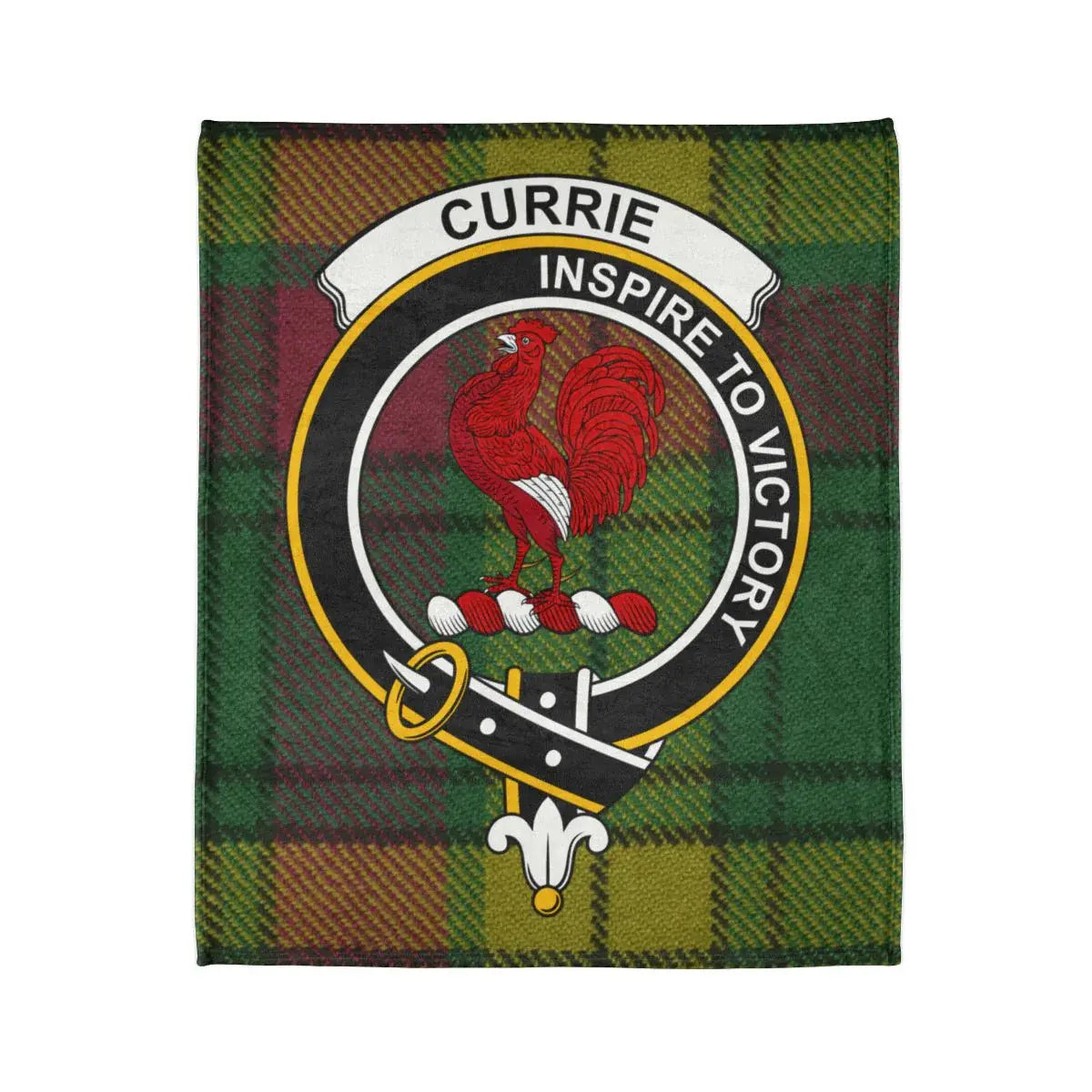 Currie Tartan Plaid with Rooster Design Blanket