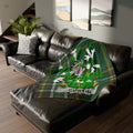 Personalized Family Crest Green Plaid Blanket with Name