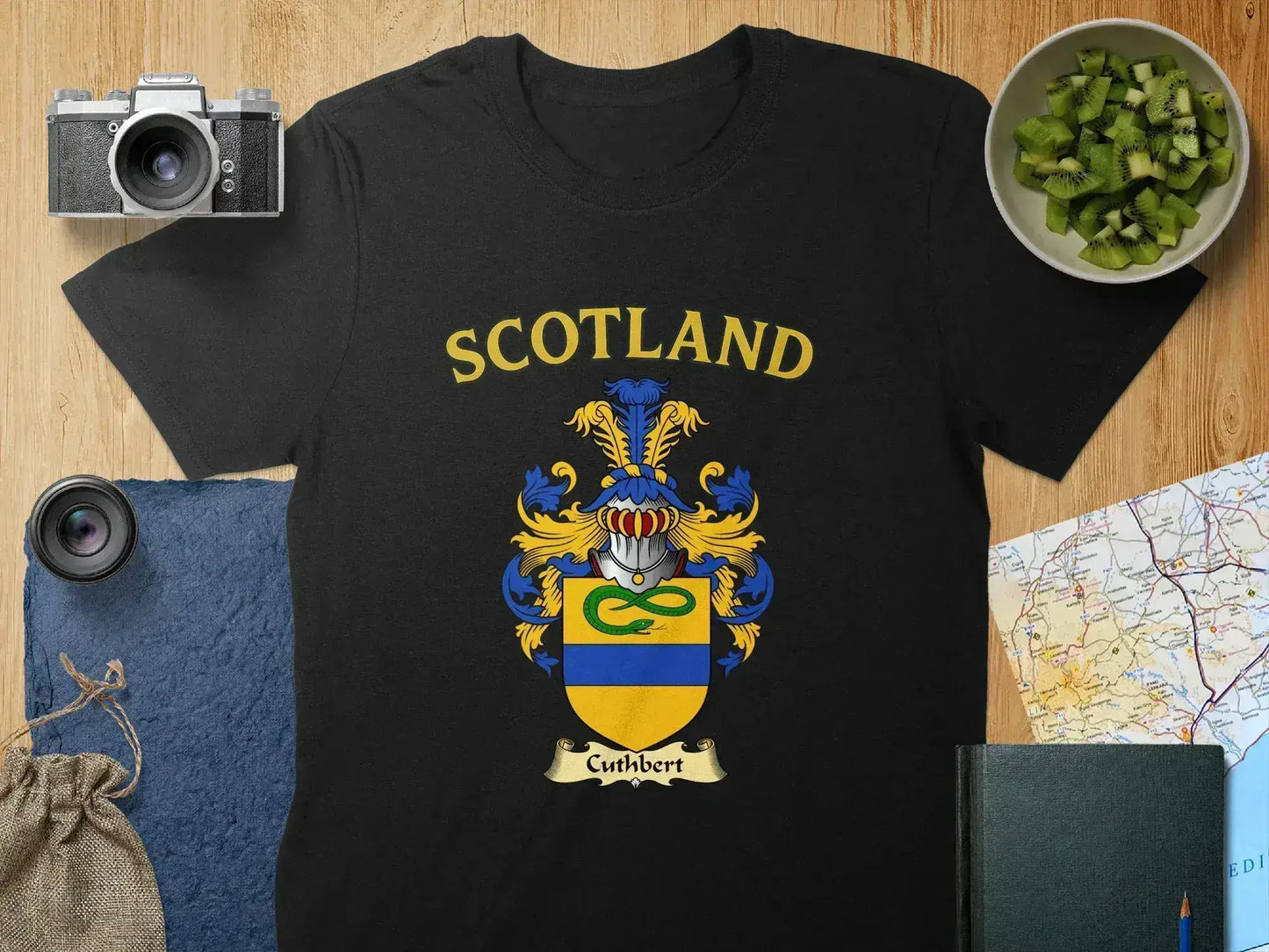 Scotland Cuthbert Family Crest Black T-shirt product