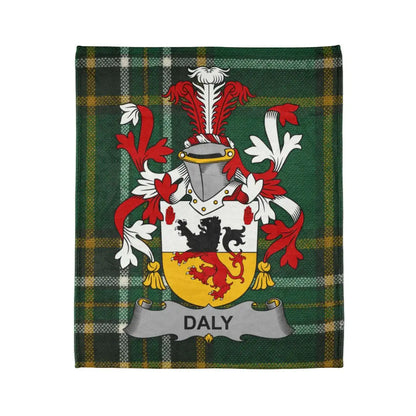 Daly Family Crest with Tartan Background product