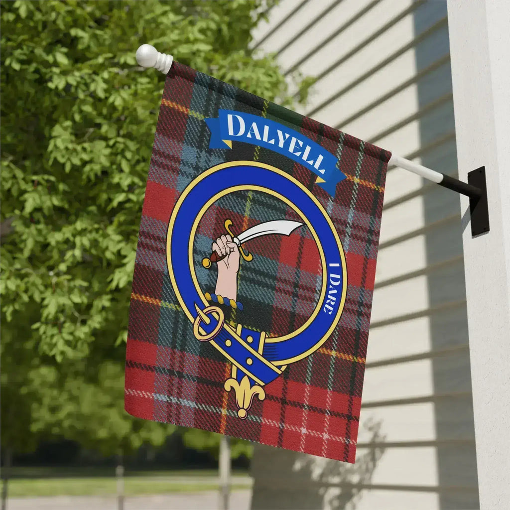 Dalyell Crest Tartan Flag Unique Decorative product