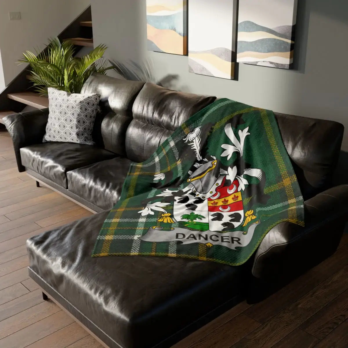 Green Tartan Heritage Design Cozy Blanket Throw