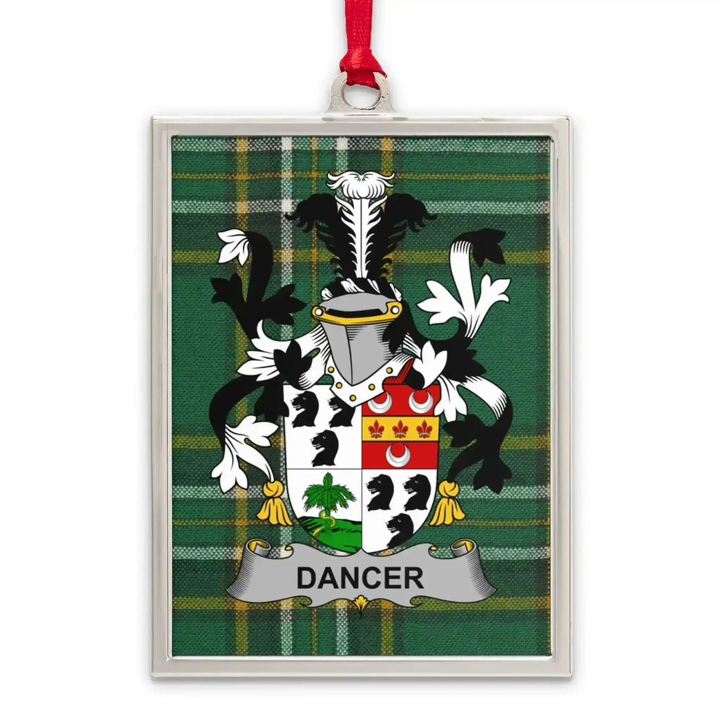 Dancer Family Crest Plaid Background Ornament product