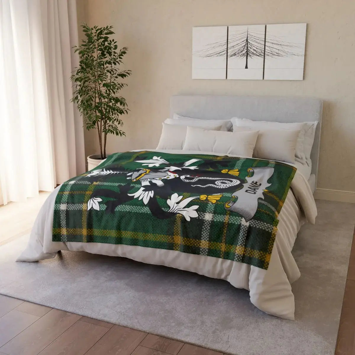 Personalized Tartan Plaid Family Crest Blanket