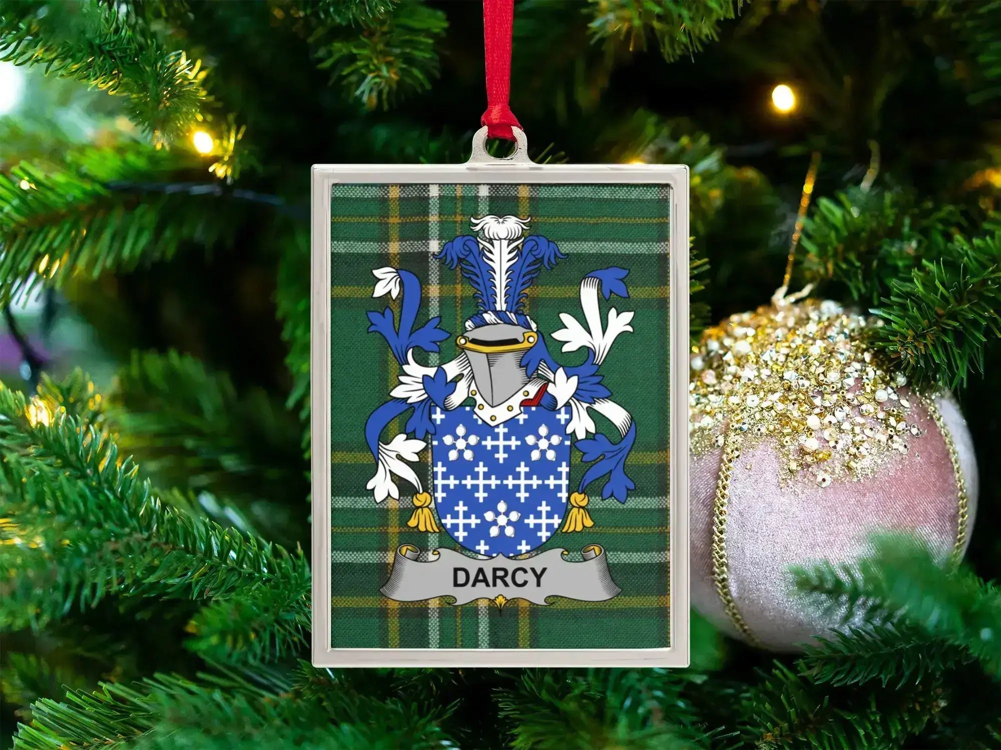 Personalized Darcy Family Crest Christmas Ornament product