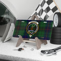 Davidson clan crest novelty license plate — 12x6 aluminium with green plaid and Sapienter Si Sincere design
