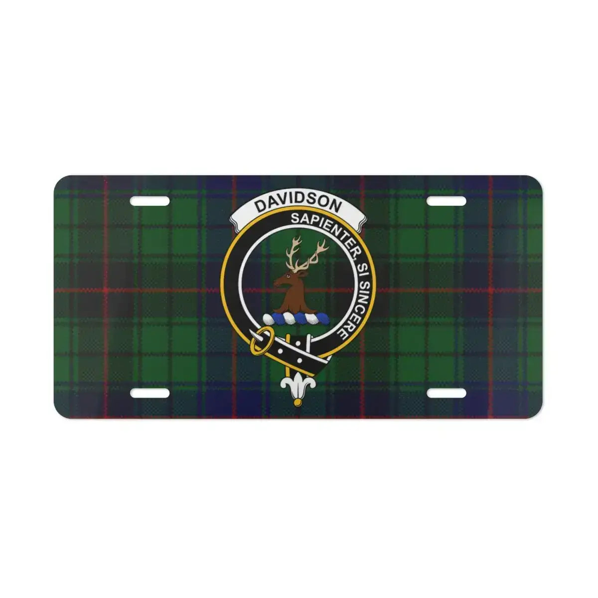 Davidson Clan Crest Tartan Design License Plate product