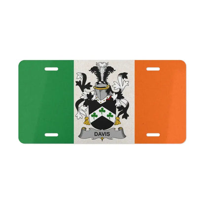 Davis Family Crest on Irish Flag License Plate product