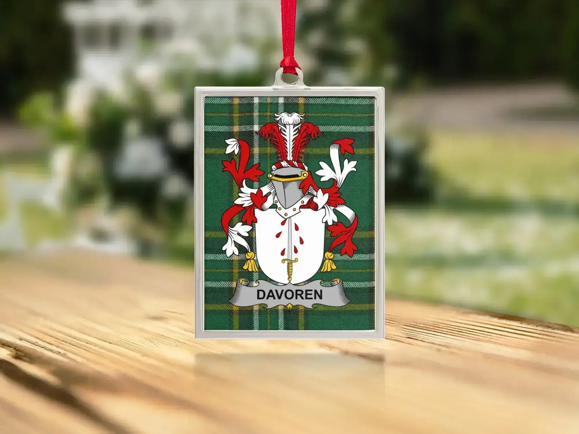 Davoren Coat of Arms Tartan Customizable Ornament product