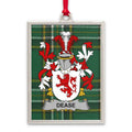 Dease Family Crest Plaid Pattern Glass Ornament product