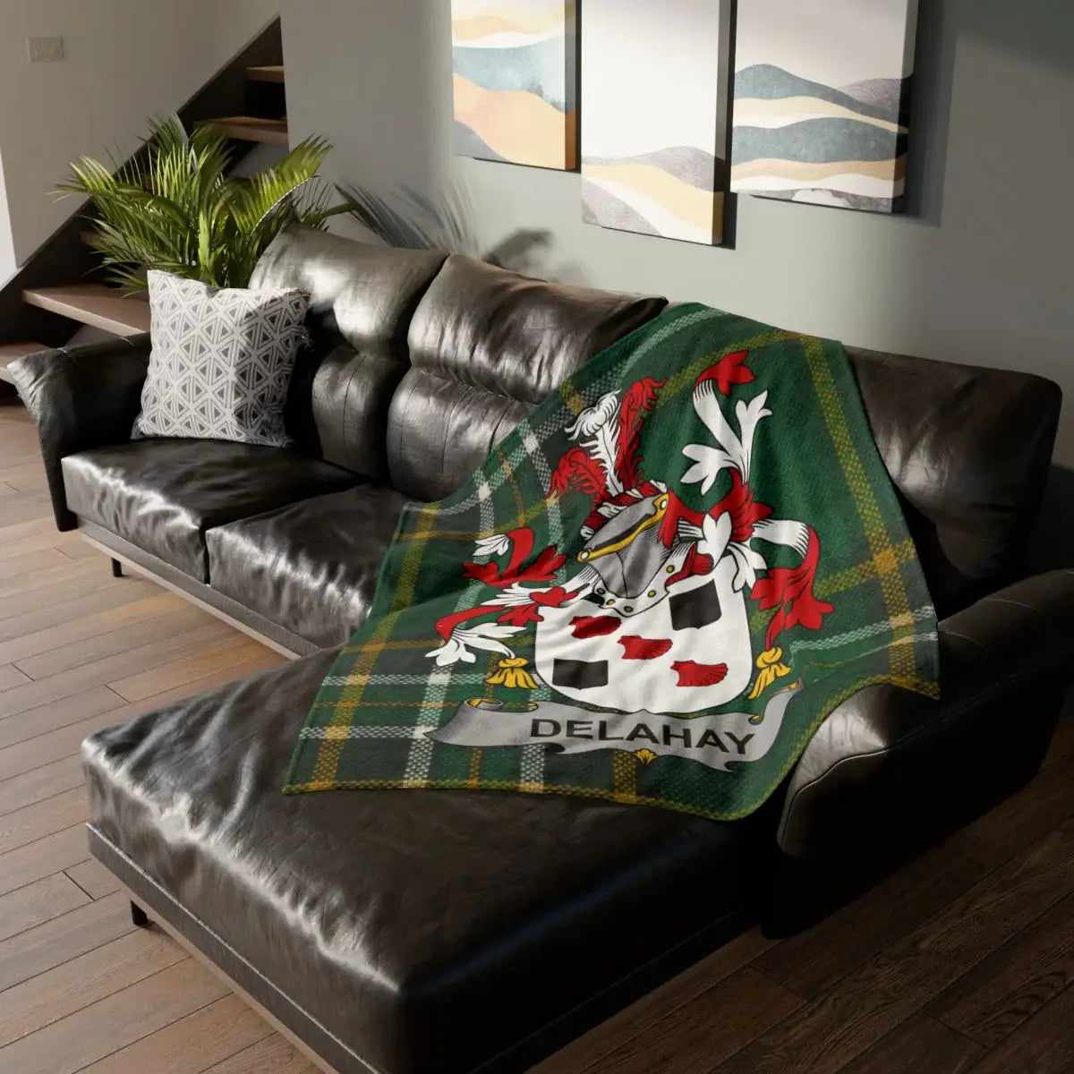 Delahay Family Crest Cozy Blanket for Home Decor